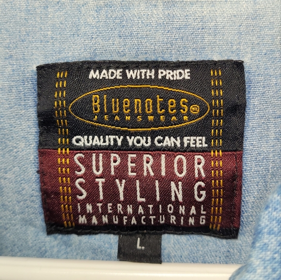 Mens vintage y2k L bluenotes jean jacket casual shirt - Picture 4 of 8